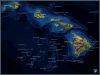 Hawaii map -  vector data combined with  satellite image.