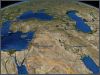 3D-Near East map -  vector data combined with  satellite image.