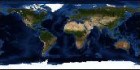 Blue Marble Next Generation with ocean relief.